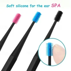 2pcs Double-Sided Earpick Soft Silicone Spiral Rotating Ear Wax Cleaner Ears Remover Clean Tool Spiral Design