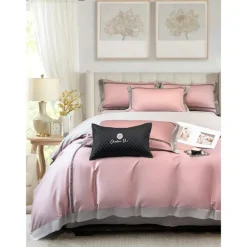 4PCS Duvet Cover Bedding Set 100% Organic Cotton Soft and Breathable Fabric Includes Duvet Cover and Pillowcases for a Comfortable Sleep