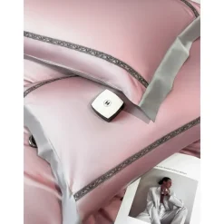 4PCS Duvet Cover Bedding Set 100% Organic Cotton Soft and Breathable Fabric Includes Duvet Cover and Pillowcases for a Comfortable Sleep