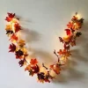 5pcs Fall Maple Leaf Garland Lights LED String Lights 1.7M 20LEDs Holiday Party Garden Thanksgiving Harvest Festival Halloween Decorative Light without Battery