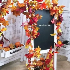 5pcs Fall Maple Leaf Garland Lights LED String Lights 1.7M 20LEDs Holiday Party Garden Thanksgiving Harvest Festival Halloween Decorative Light without Battery