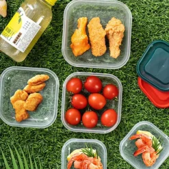 17PCS Food Container Fridge Bins, Leakproof Food Grade Plastic Various Sizes with Lid for Leftover Meals