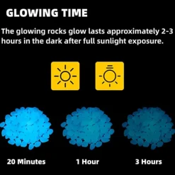 100Pcs Garden Decor Luminous Stones Glow In Dark Decorative Pebbles Pebble Rocks Outdoor Fish Tank Aquarium Decorations