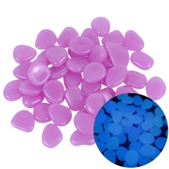 100Pcs Garden Decor Luminous Stones Glow In Dark Decorative Pebbles Pebble Rocks Outdoor Fish Tank Aquarium Decorations