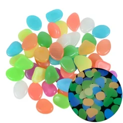 100Pcs Garden Decor Luminous Stones Glow In Dark Decorative Pebbles Pebble Rocks Outdoor Fish Tank Aquarium Decorations