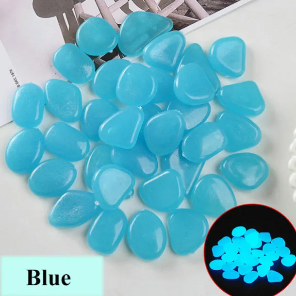 100Pcs Garden Decor Luminous Stones Glow In Dark Decorative Pebbles Pebble Rocks Outdoor Fish Tank Aquarium Decorations