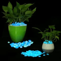 100Pcs Garden Decor Luminous Stones Glow In Dark Decorative Pebbles Pebble Rocks Outdoor Fish Tank Aquarium Decorations