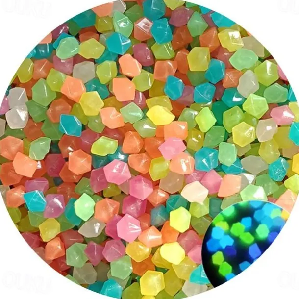 500PCS Garden Decoration Pebbles, Glow in The Dark Luminous Stones, Decorative Pebbles for Outdoor, Fish Tank, and Aquarium Decor