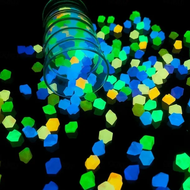 500PCS Garden Decoration Pebbles, Glow in The Dark Luminous Stones, Decorative Pebbles for Outdoor, Fish Tank, and Aquarium Decor