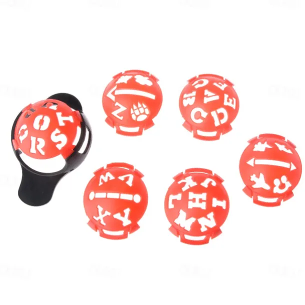 6Pcs Golf Ball Line Marker, Golf Ball Scribe Liner Marker Template Drawing Alignment Tool with Marker Base Golf Ball Marker Line Drawing Tool Golf Ball Marker Line Drawing Tool Golfdotcats