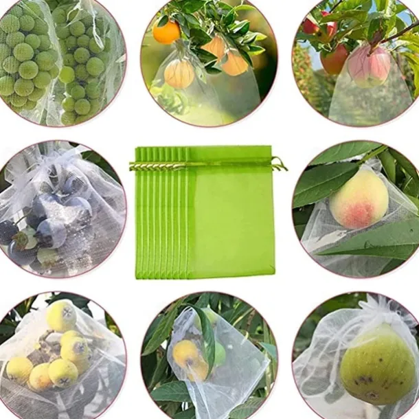 50Pcs Grapes Fruit Protection Bags Garden Mesh Bags Agricultural Orchard Pest Control Anti-Bird Netting Vegetable Bags