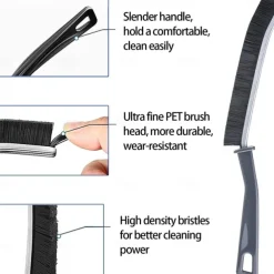 3pcs Hard-Bristled Crevice Cleaning Brush, Gap Cleaning Brush, Multifunctional Joint Cleaning Brush, Window Groove Cleaning Brush, Detailing Brush for Tile Floors, Kitchen, Bathroom