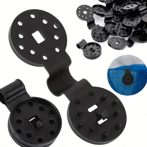 50pcs Heavy Duty Lock Handle Plastic Clips for Sunshade Cloth, Greenhouse Shade, Windproof Tent, Fence & Insect Proof Net - Camping Accessories