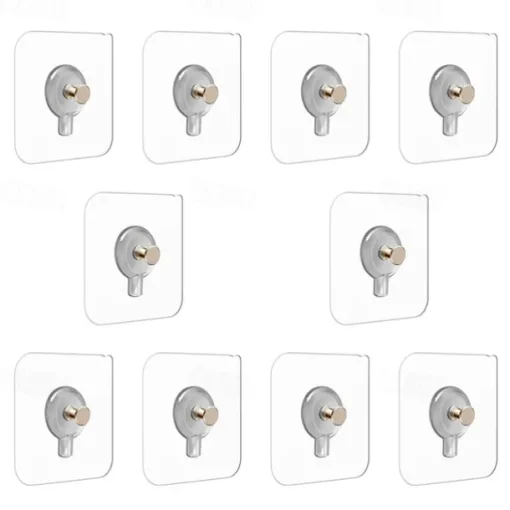 10pcs Heavy Duty Wall Hangers Garland Hooks Outdoor Self Adhesive Wall Hooks Without Nails Wall Hooks for Hanging Wall Hangers Adhesive Hooks, Stick Sticky Wall Hooks Magnetic Purse Hanger