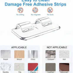 26Pcs Hooks for Outdoor String Lights Clips Heavy Duty Light Hook with Waterproof Adhesive Strips - Outside Clear Cord Holders for Hanging Christmas Lighting - Outdoors Sticky Clip