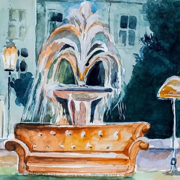 2pcs I'LL BE THERE FOR YOU Wall Art Painting Watercolor Central Perk Poster 90s Classic American TV Show Prints Wall Art Canvas Prints Bedroom Home Decor Frameless