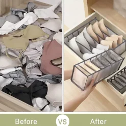 2/4pcs Jeans Compartment Storage Box Closet Clothes Drawer Mesh Separation Box Stacking Pants Drawer Divider Can Washed Home Organizer