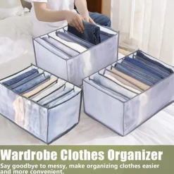 2/4pcs Jeans Compartment Storage Box Closet Clothes Drawer Mesh Separation Box Stacking Pants Drawer Divider Can Washed Home Organizer