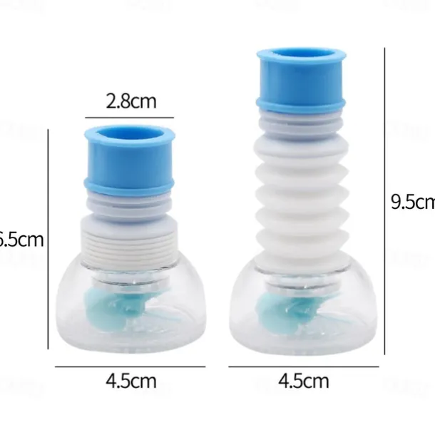 2Pcs Kitchen Water Filter Faucet Head Replacement, 360 Adjustable Flexible Tap Extender Water Saving Sprayer Aerator Nozzle Attachment Diffuser Bathroom Accessories