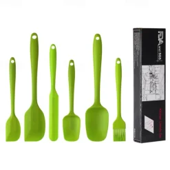 6pcs, Large and Small Silicone Spatulas, Oil Brush, and Long Macaron Spatula - Essential Baking Supplies for Cakes, Cheese, and More