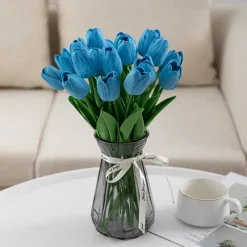 10pcs Lifelike PU Tulip Artificial Flowers: Perfect for Home Decor, Wedding Decorations, and Events - Realistic Feel Tulips for Added Elegance