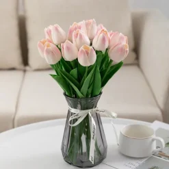10pcs Lifelike PU Tulip Artificial Flowers: Perfect for Home Decor, Wedding Decorations, and Events - Realistic Feel Tulips for Added Elegance