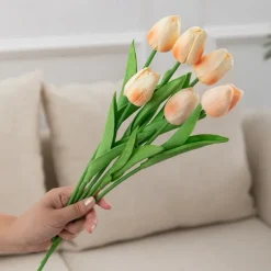 10pcs Lifelike PU Tulip Artificial Flowers: Perfect for Home Decor, Wedding Decorations, and Events - Realistic Feel Tulips for Added Elegance