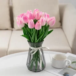 10pcs Lifelike PU Tulip Artificial Flowers: Perfect for Home Decor, Wedding Decorations, and Events - Realistic Feel Tulips for Added Elegance