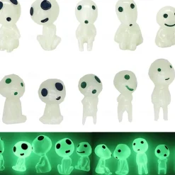 5pcs Luminous Tree Elves Spirit Princess Mononoke Micro Landscape Figure Ornament Glowing Miniature Gardening Potted Decor