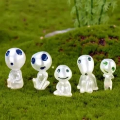 5pcs Luminous Tree Elves Spirit Princess Mononoke Micro Landscape Figure Ornament Glowing Miniature Gardening Potted Decor