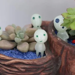 5pcs Luminous Tree Elves Spirit Princess Mononoke Micro Landscape Figure Ornament Glowing Miniature Gardening Potted Decor