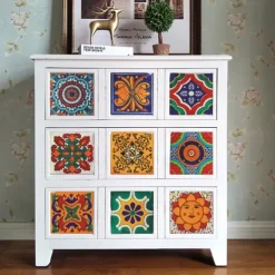 24Pcs Mandala Style Tiles Tickers Wall Decals Mosaic Tile Stickers Retro Wall Stickers Waterproof And Removable