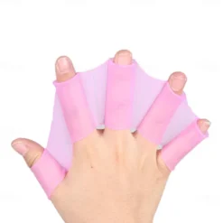 2Pcs Men Women Child Silicone Swim Pool Sports Professional Training Swimming Half Finger Hand Fins Webbed Gloves Paddles Equipment