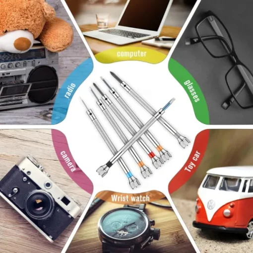 13pcs Micro Precision Watch Screwdriver Jeweler Watch Screwdriver Set 0.6-2.0mm With 13 Extra Replace Blades For Watch Repair Jewelry Eyeglasses Electronics