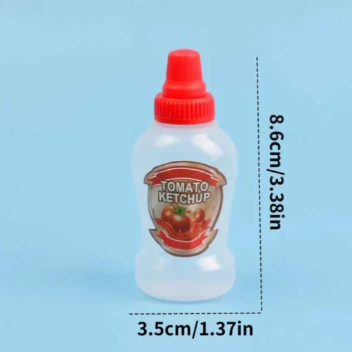 4pcs Mini Condiment Squeeze Bottles 40ml Honey/Ketchup/Soy Sauce/Salad Dressing Dispensers Lunchbox Squeezable Containers Jars