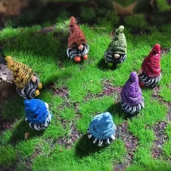 7pcs Mini Gnome Statue Set – Charming Resin Garden Figurines for Fairy Garden, Planters, and Home Décor – Perfect for Outdoor Halloween and Rustic Themes
