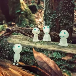 10Pcs Mini Luminous Tree Elves Spirit Princess Mononoke Micro Landscape Figure Ornament Glowing Miniature Gardening Potted Decor