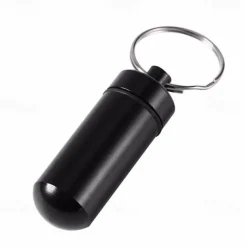3Pcs Mini Portable Travel Pill Case Waterproof Container Keychain Tools Capsule Bottles Key Ring Chain Pill Holder Medicine Boxes Random Color