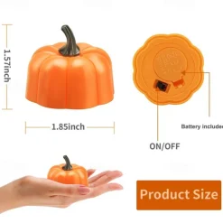 12pcs Mini Pumpkin Candles Flameless Candle Lights Thanksgiving Pumpkin Tea Lights LED Tea Light Pumpkin Candles Battery Operated Autumn Halloween Thanksgiving Home Decoration