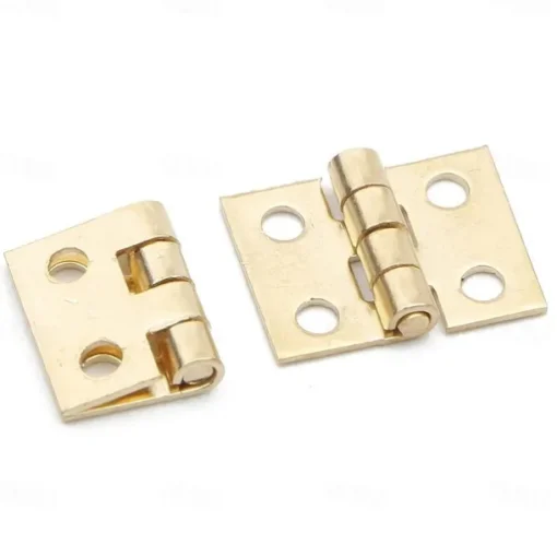 50pcs Mini Pure Copper Hinges Retro Brass Hinges With 200 Pieces Replacement Screws For Wooden Box Jewelry Chest Box Cabinet DIY Accessories (10 X 8mm/0.4 X 0.3inch)