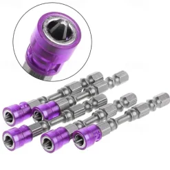 5PCS 65mm Anti-Slip Electric Magnetic Nut Driver Set 1/4 Inch Hex Shank S2 PH2 Magnetic Phillips Cross Screw Screwdriver Bits Set Electric Power Driver Bit Set Gift for Machinist