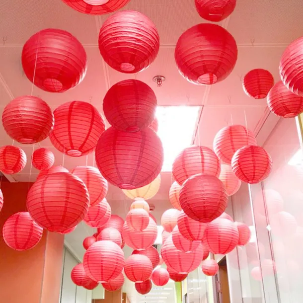 10pcs Multicolor Chinese Round Paper Lanterns Ball for Wedding Party Hanging lanterns Birthday Decor