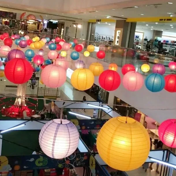 10pcs Multicolor Chinese Round Paper Lanterns Ball for Wedding Party Hanging lanterns Birthday Decor