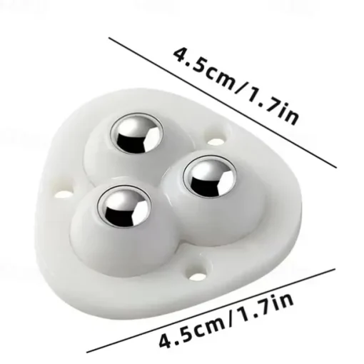 4Pcs Mute Rollers For Furniture Self Adhesive 3 Beads Ball Wheels Universal Pulley 360 Rotating Wheels for Bins Storage Box