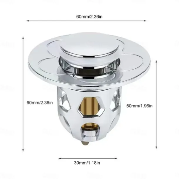 2pcs New Pop-Up Bounce Core Basin Drain Filter Hair Catcher Sink Strainer Bathtub Stopper Bath Plug Bathroom Gadgets