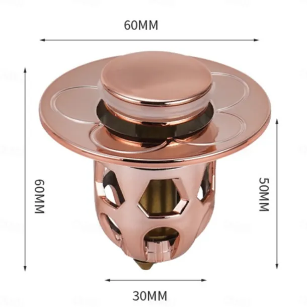 2pcs New Pop-Up Bounce Core Basin Drain Filter Hair Catcher Sink Strainer Bathtub Stopper Bath Plug Bathroom Gadgets