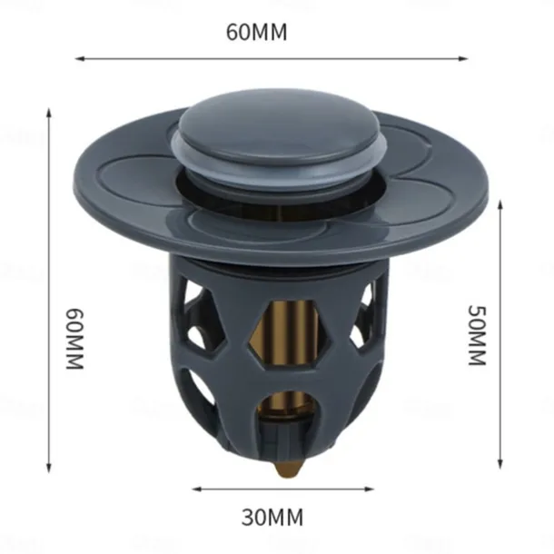 2pcs New Pop-Up Bounce Core Basin Drain Filter Hair Catcher Sink Strainer Bathtub Stopper Bath Plug Bathroom Gadgets