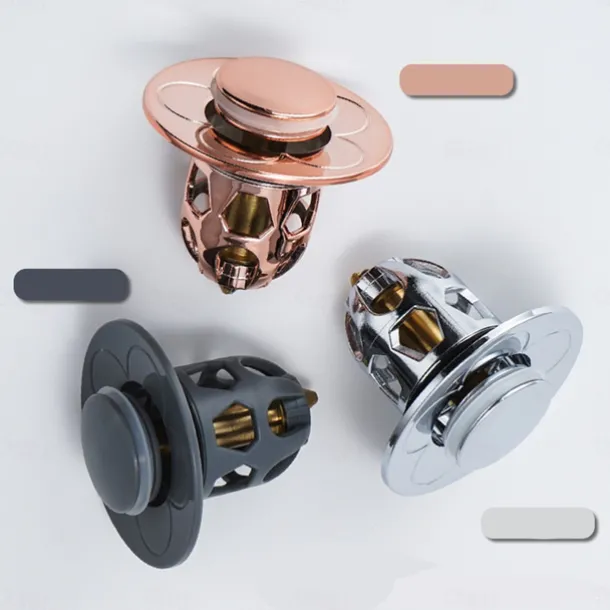 2pcs New Pop-Up Bounce Core Basin Drain Filter Hair Catcher Sink Strainer Bathtub Stopper Bath Plug Bathroom Gadgets