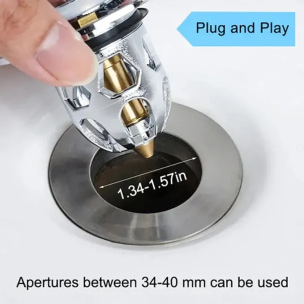 2pcs New Pop-Up Bounce Core Basin Drain Filter Hair Catcher Sink Strainer Bathtub Stopper Bath Plug Bathroom Gadgets