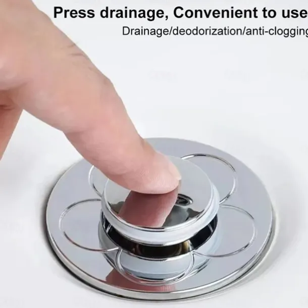 2pcs New Pop-Up Bounce Core Basin Drain Filter Hair Catcher Sink Strainer Bathtub Stopper Bath Plug Bathroom Gadgets